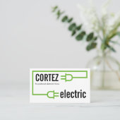 Carte De Visite Circuit de prise d'ampoule électrique verte (Debout devant)