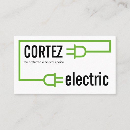Carte De Visite Circuit de prise d'ampoule électrique verte (Devant)
