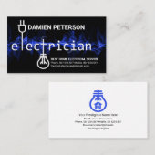 Carte De Visite Circuit de prise électrique à bulles Blue Lightnin (Devant / Derrière)