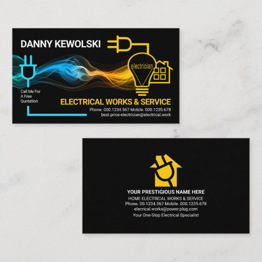 Carte De Visite Circuit d'énergie électrique créative (Devant / Derrière)