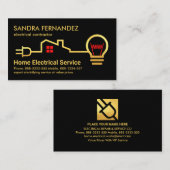 Carte De Visite Circuit électrique à domicile Creative Gold (Devant / Derrière)