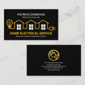 Carte De Visite Circuit électrique à domicile jaune Electricien  (Devant / Derrière)