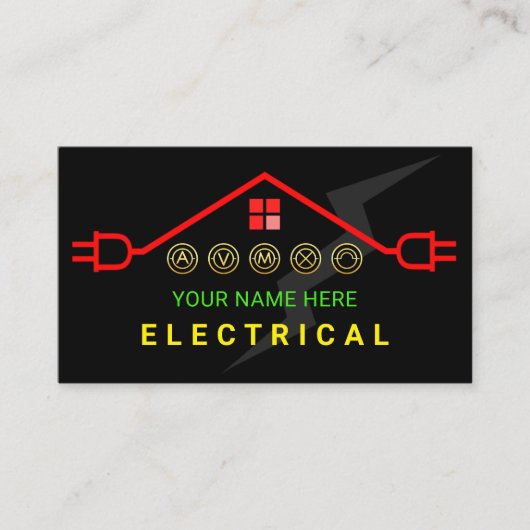 Carte De Visite Circuit Électrique Chaud Rouge Toit (Devant)