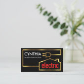 Carte De Visite Circuit électrique de la maison en or (Debout devant)