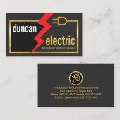 Carte De Visite Circuit électrique doré simple et élégant (Devant / Derrière)
