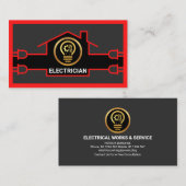 Carte De Visite Circuit électrique rouge à domicile (Devant / Derrière)