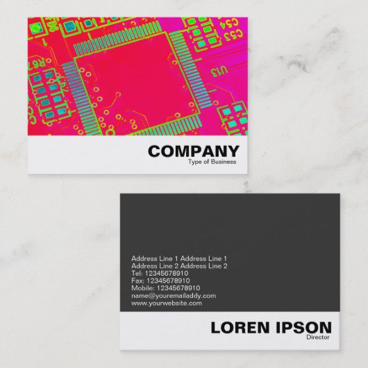 Carte De Visite Circuitrie Abstraite colorée (Devant / Derrière)