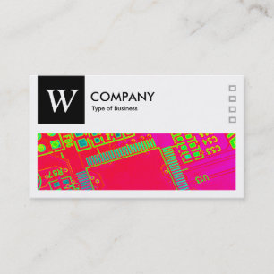Carte De Visite Circuitrie Abstraite - Logo et Panneau v2 - Noir