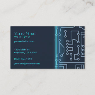 Carte De Visite Circuits bleus d'ordinateur