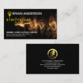 Carte De Visite Circuits d'électriciens Éclair jaune d'énergie (Devant / Derrière)