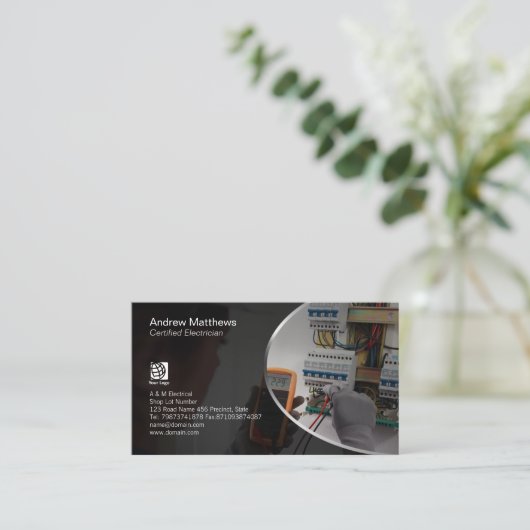 Carte De Visite Circuits électriques de test par électricien (Debout devant)