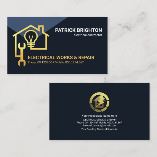 Carte De Visite Circuits électriques Gold Home (Devant / Derrière)