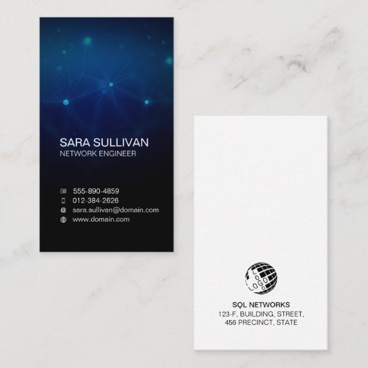 Carte De Visite Circuits légers techniques de génie informatique (Devant / Derrière)