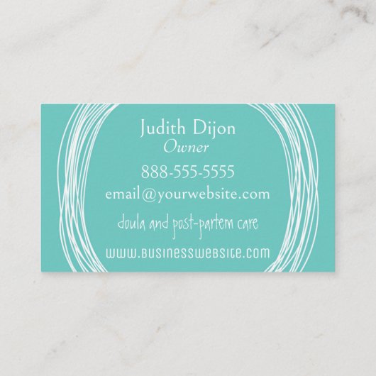 Carte de visite circulaire à script (Dos)