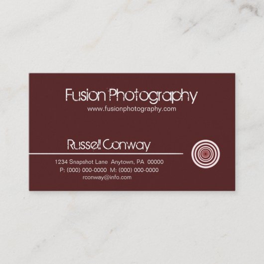 Carte de visite circulaire élégant, Cabernet (Devant)