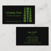 Carte de visite circulaire rétro, noir et vert cit (Devant / Derrière)