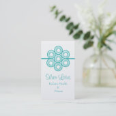 Carte de visite circulaire Starburst, Turquoise (Debout devant)