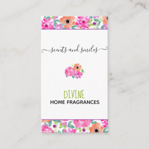 Carte De Visite Cire artisanale Fonte Aquarelle Florale Verticale