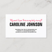 Carte De Visite Cire cire Gras noir rose (Dos)