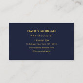 Carte De Visite Cire Navy Et Or (Dos)