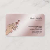 Carte De Visite cire rose or femme main cire technicien affaires (Dos)