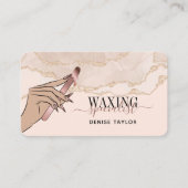 Carte De Visite cire rose rousse femme main cire technicien busin (Devant)