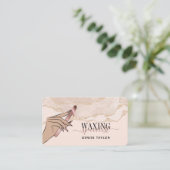 Carte De Visite cire rose rousse femme main cire technicien busin (Debout devant)