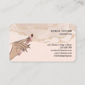 Carte De Visite cire rose rousse femme main cire technicien busin (Dos)