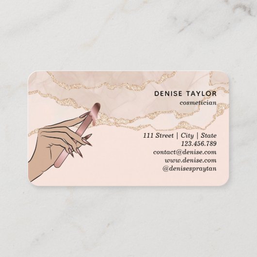 Carte De Visite cire rose rousse femme main cire technicien busin (Dos)