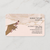 Carte De Visite cire rose vif femme technicien de cirage manuel (Dos)