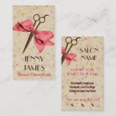 Carte De Visite cisaillements floraux de coiffeur d'arc chic (Devant / Derrière)