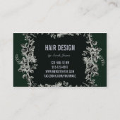 Carte De Visite cisaillements verts foncés élégants de ciseaux de (Dos)