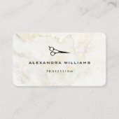 Carte De Visite Ciseau de code QR en marbre doré moderne (Devant)