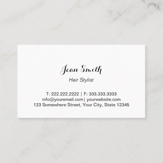 Carte De Visite Ciseau rouge moderne et coiffeuse (Dos)