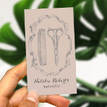 Carte De Visite Ciseau vintage pour cheveux et peigne rose<br><div class="desc">Coiffeuse Styliste Vintage ciseau & peigne Cartes de visite de salon de beauté.</div>