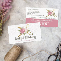 Ciseaux à coudre d'or Shabby Floral médias sociaux