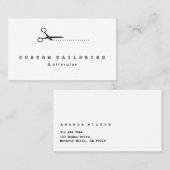 Carte De Visite Ciseaux à découper noir sur mesure Coudre coiffeur (Devant / Derrière)