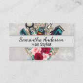 Carte De Visite Ciseaux à pinces à barbier | Rose (Devant)