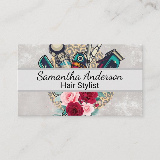 Carte De Visite Ciseaux à pinces à barbier | Rose (Devant)