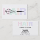 Carte De Visite Ciseaux antiques minimaux simples de pastels de (Devant / Derrière)