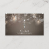 Carte De Visite Ciseaux Argent Taupe Sparkle Chic Hair Stlist (Devant)