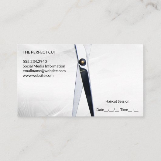 Carte De Visite Ciseaux | Arrière - plan bois (Dos)