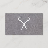 Carte De Visite Ciseaux | Arrière - plan de texture grise (Devant)