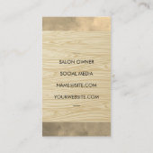 Carte De Visite Ciseaux | Arrière - plan du grain de bois (Dos)