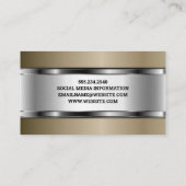 Carte De Visite Ciseaux | Arrière - plan métallique (Dos)