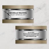 Carte De Visite Ciseaux | Arrière - plan métallique (Devant / Derrière)