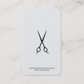 Carte De Visite Ciseaux Barber Barbier Gris Léger Minimal (Devant)