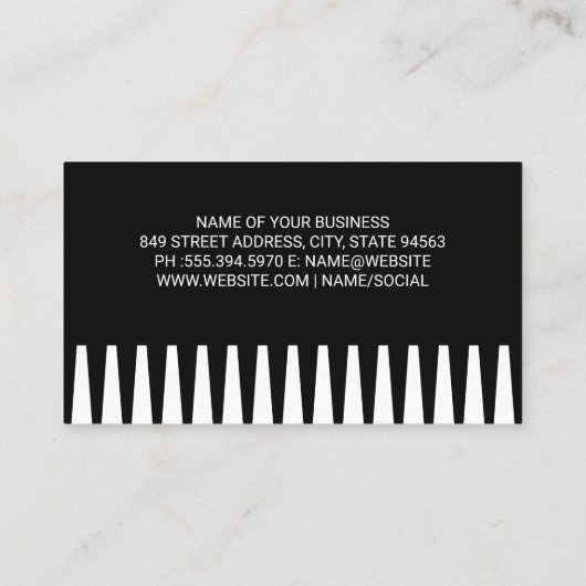 Carte De Visite Ciseaux Barberpole | Comb (Dos)