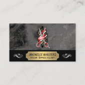 Carte De Visite Ciseaux Barbershop | Logo Pole en barbre (Devant)