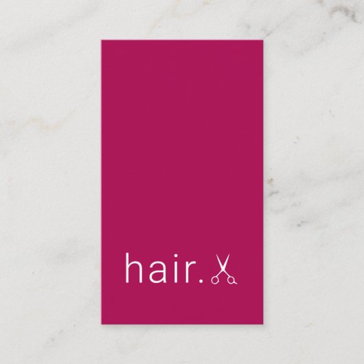 Carte De Visite Ciseaux blancs Fuchsia minimes élégants (Devant)